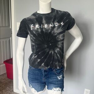 Black Tie-Dye Friends T-Shirt